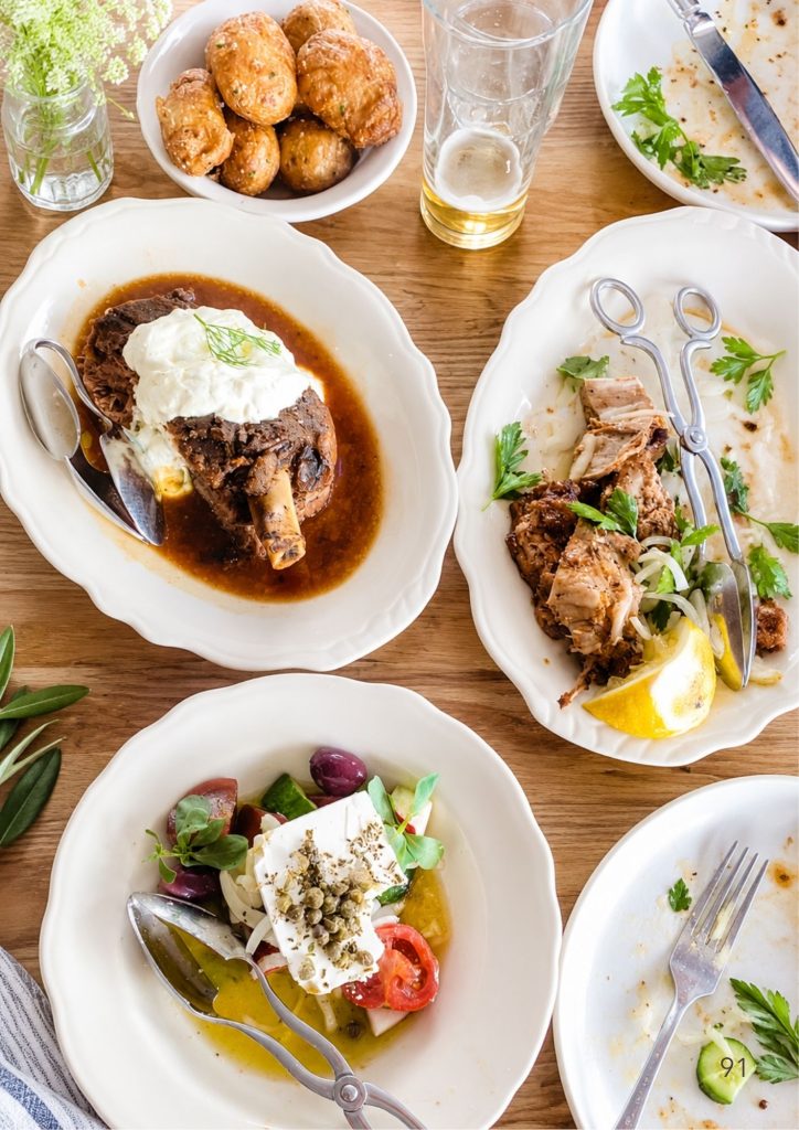 The big plates at Greca in Brisbane: lamb shoulder, whole fish and Greek salad
