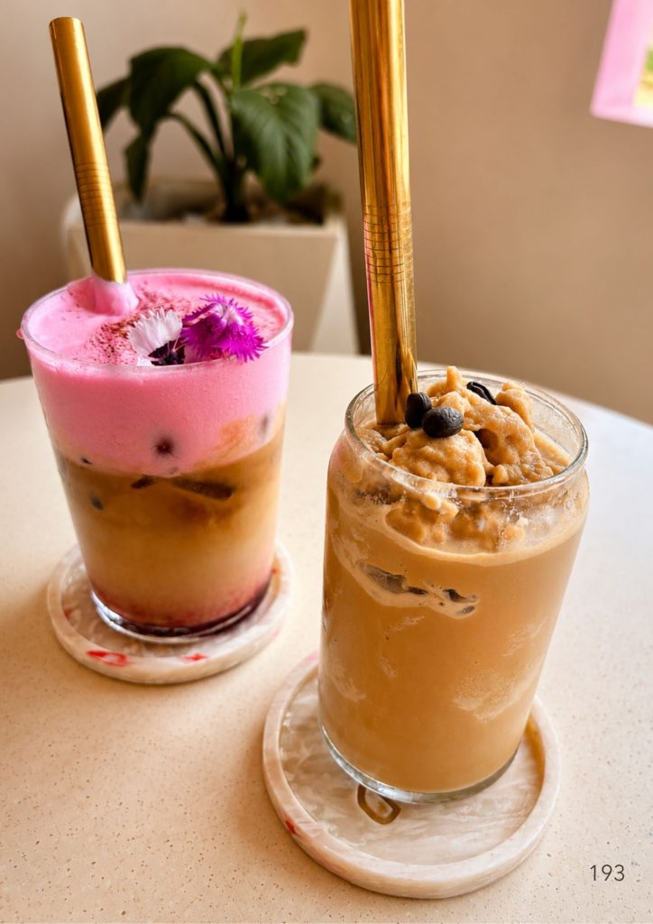 A smoothie and an iced coffee at KYND Uluwatu in Bali