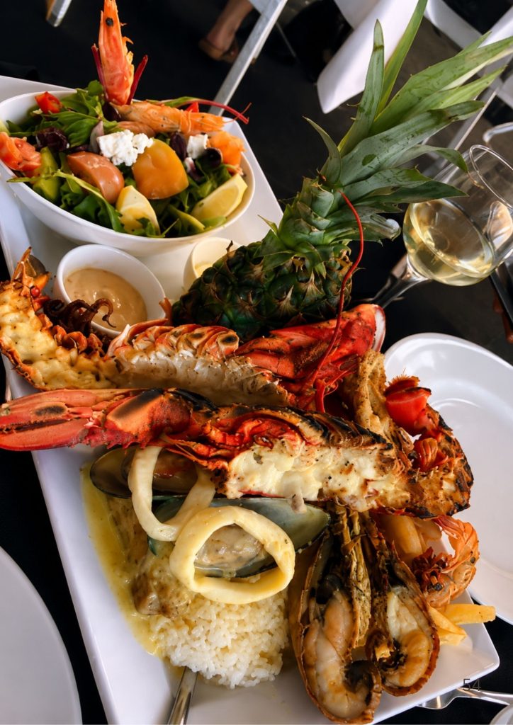 A Gold Coast seafood platter of prawns, Moreton Bay bugs, calamari and salad