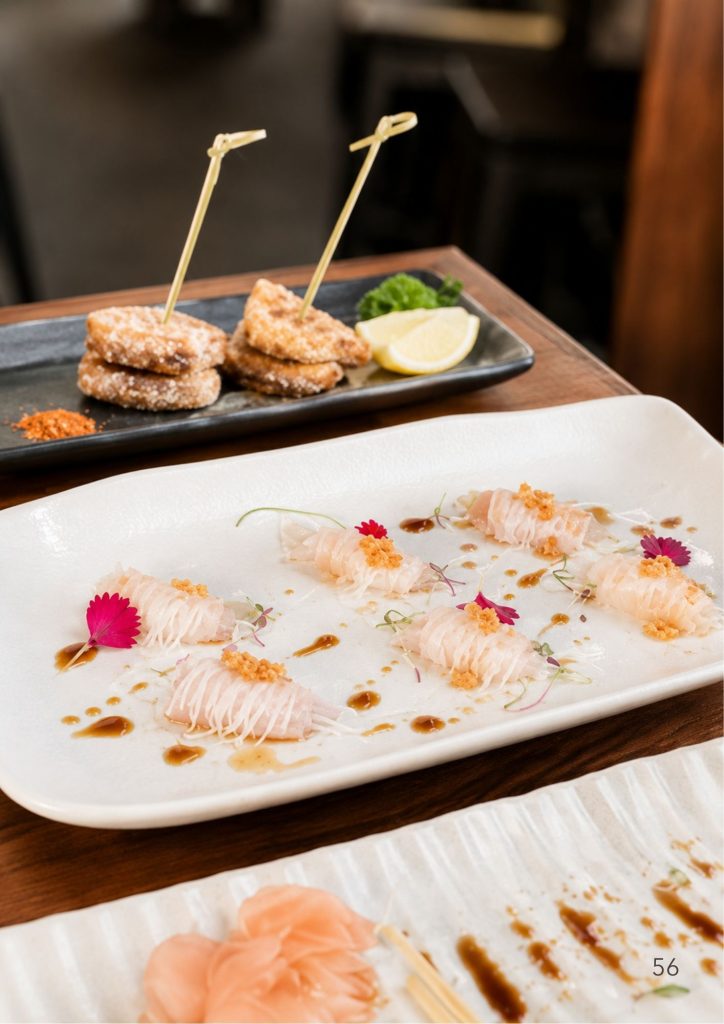 Kingfish crudo and skewers at a contemporary Brisbane restaurant