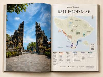 Bali Food Map spread from the Bali Food Guide