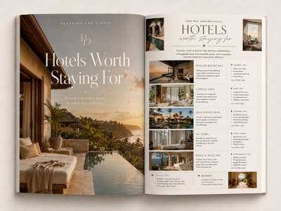 Hotels Worth Staying For spread from the Bali Food Guide