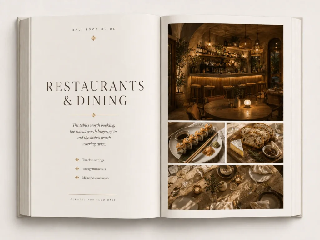The Restaurants and Dining chapter of the Bali Food Guide