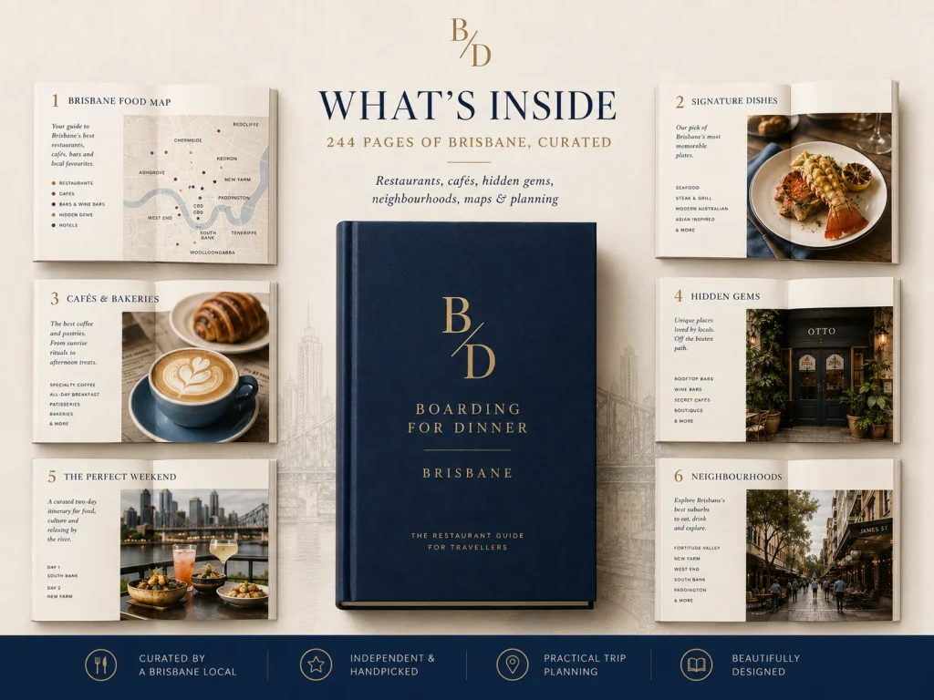 What is inside the Brisbane Food Guide: 244 pages of restaurants, cafes, bars, hidden gems and maps