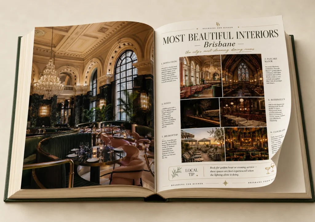 The Most Beautiful Interiors chapter of the Brisbane Food Guide